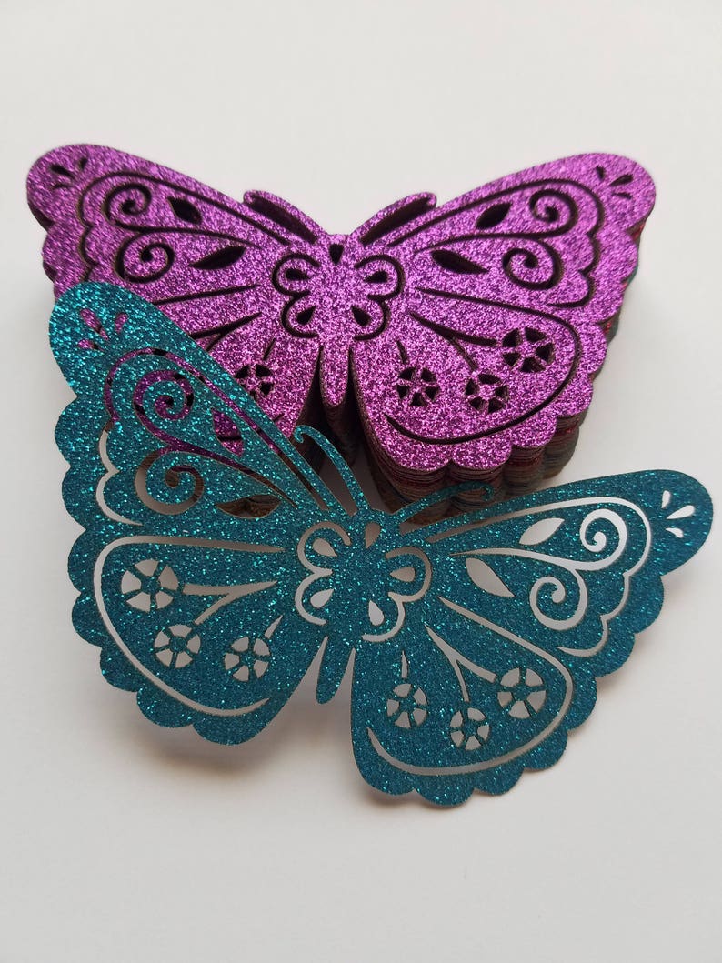 Glitter Butterfly Die Cut Outs Scrap Booking Etsy