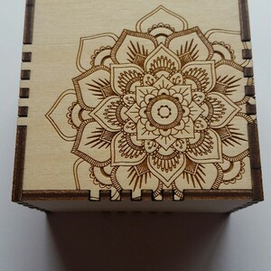 Laser Engraved Wooden Mandala Keepsake/Jewelry/Trinket Box ( Mothers Day Gift, House Warming, Office Gift )