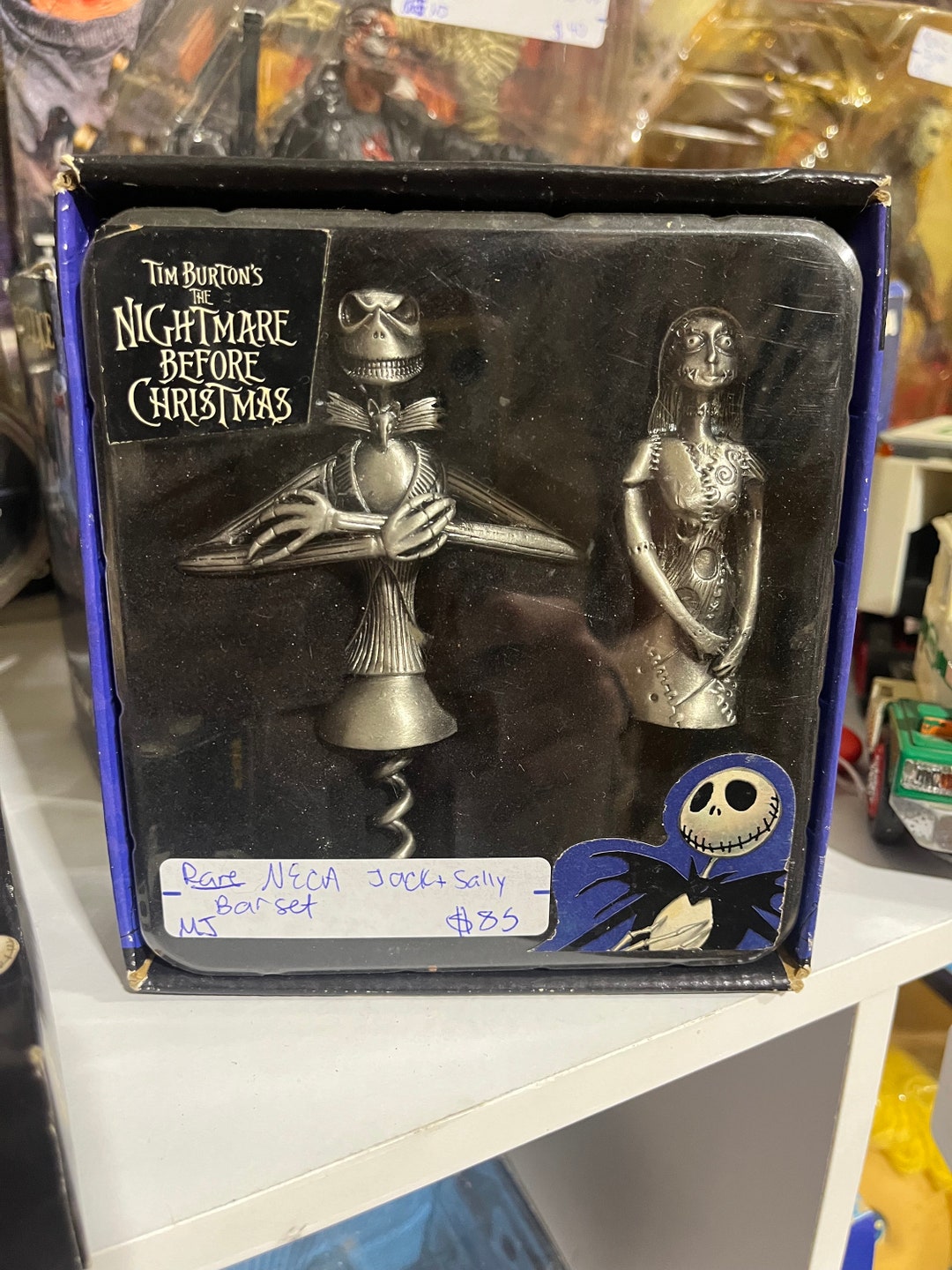 Vintage Nightmare Before Christmas Bar Set, Jack and Sally Barware
