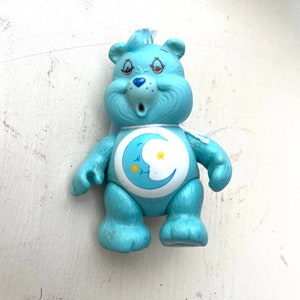 Bedtime bear, Poseable Care Bear PVC Figure, Vintage Mini Figure, Collectible Toy, Retro Decor, Mini Collectible Toy