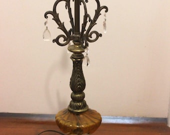 Vintage Amber Glass Lamp