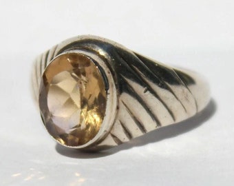 Citrine Sterling Ring Size 8