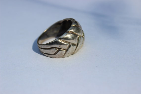 Sterling Silver Weave Pattern Ring - image 2