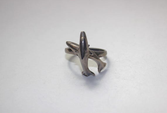Spinning Dolphin Silver Ring - image 2