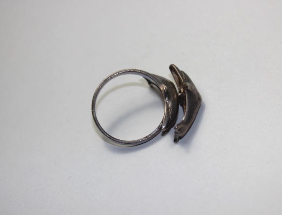 Spinning Dolphin Silver Ring - image 4