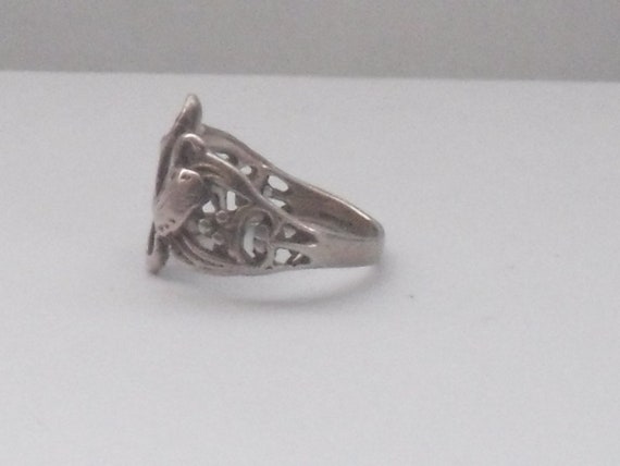 Silver Floral Ring - image 5
