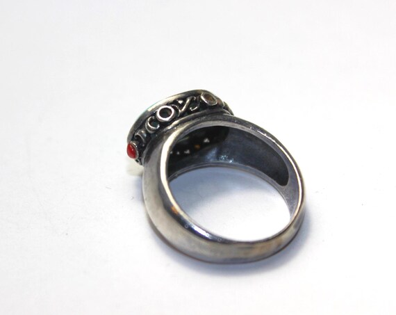 Turquoise Silver Ring Size 8 - image 3