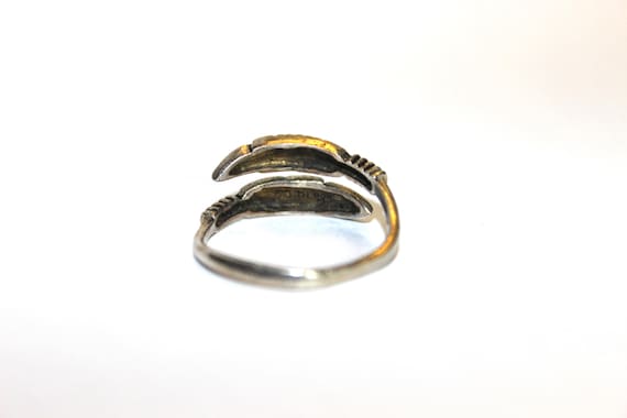 Vintage Feather Silver Ring Adjustable - image 5