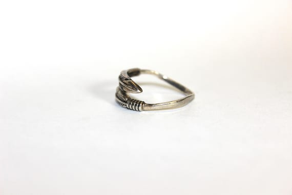 Vintage Feather Silver Ring Adjustable - image 3