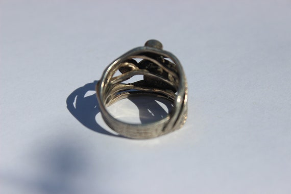 Sterling Silver Abstract Opalescent  Ring - image 3