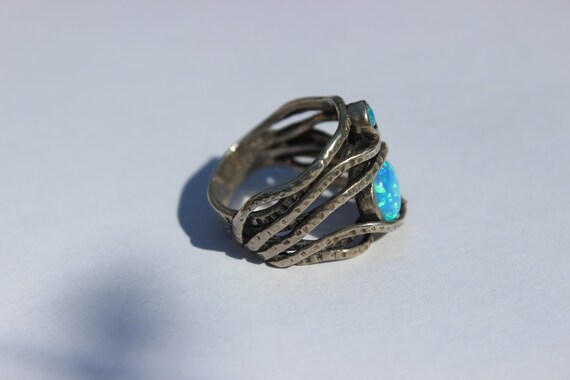 Sterling Silver Abstract Opalescent  Ring - image 2