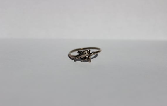 Dainty Dolphin Silver Ring - image 1