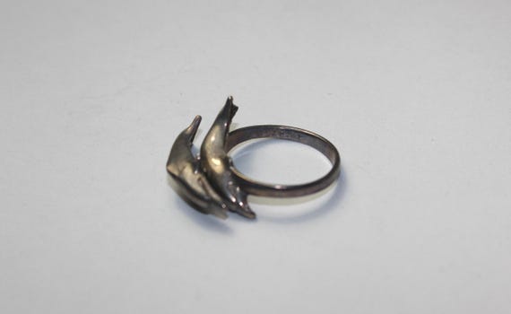 Spinning Dolphin Silver Ring - image 7