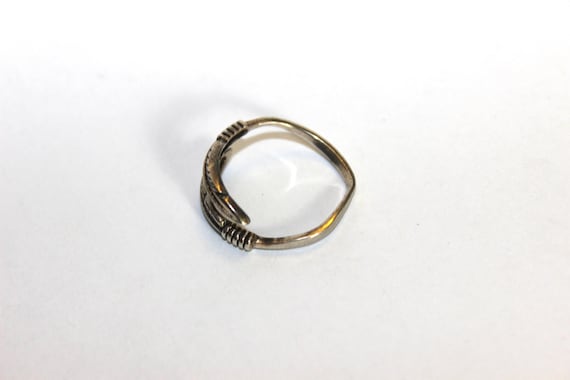 Vintage Feather Silver Ring Adjustable - image 4