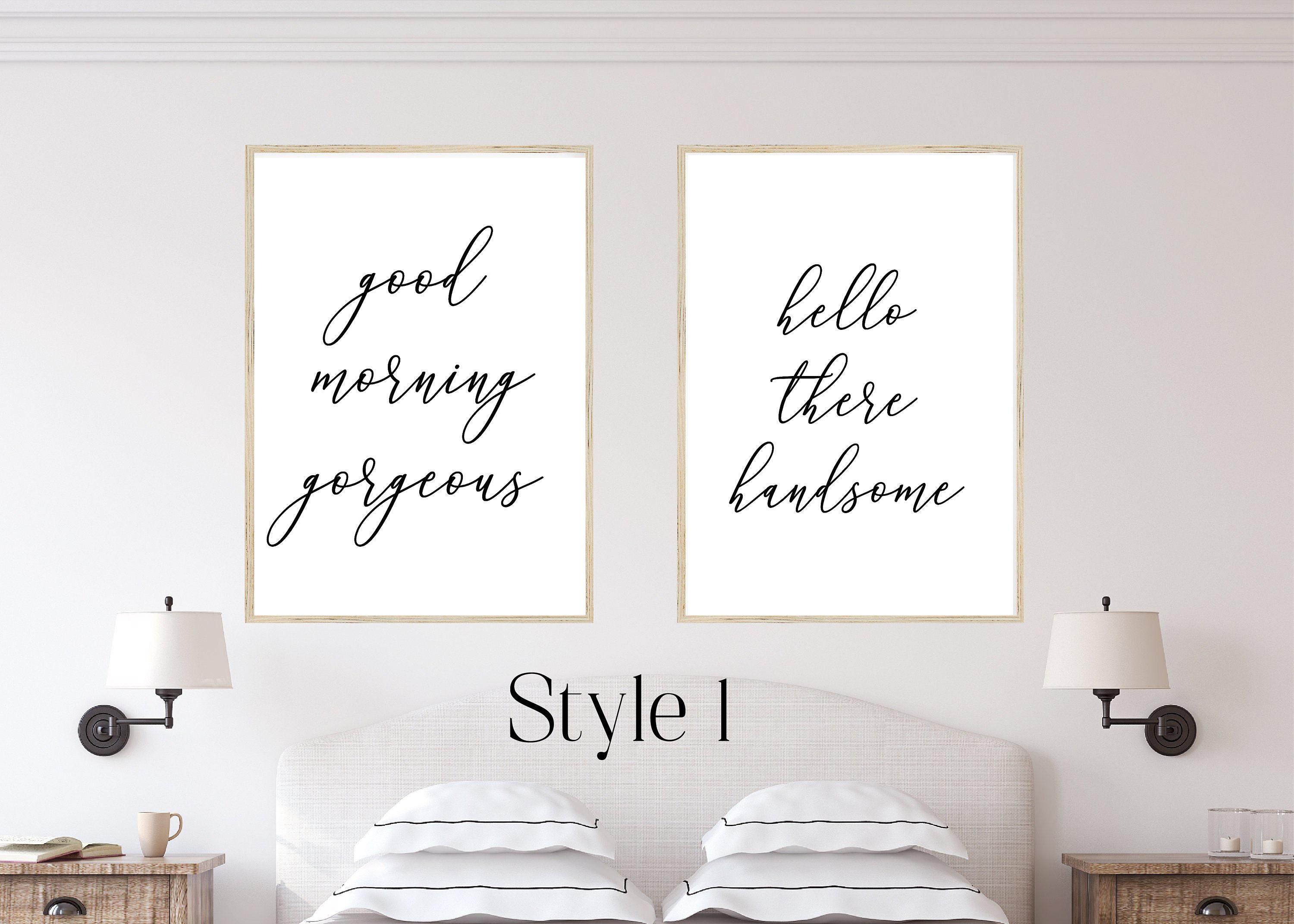 Hello Handsome Good Morning Gorgeous Marriage Family Bedroom - Etsy ...