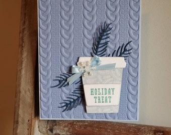 Blue Coffee Christmas Card