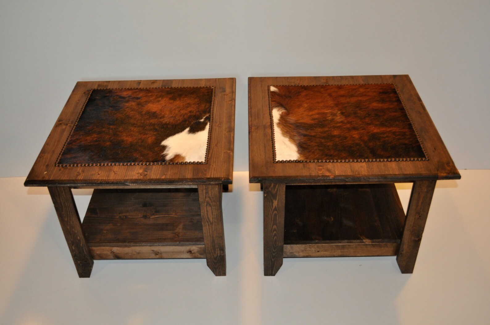 Western End Tables / Cowhide End Tables / Cowhide Side Tables Etsy