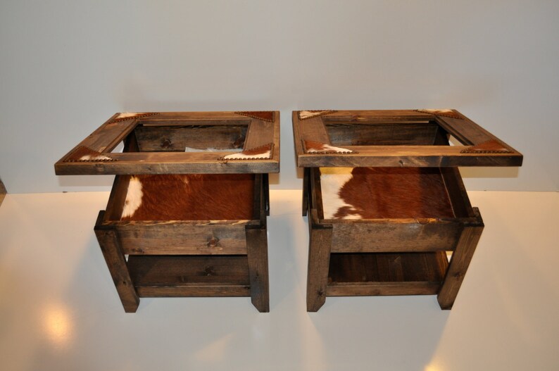 Western Display End Tables 2 / Cowhide End Tables / Buckle Etsy