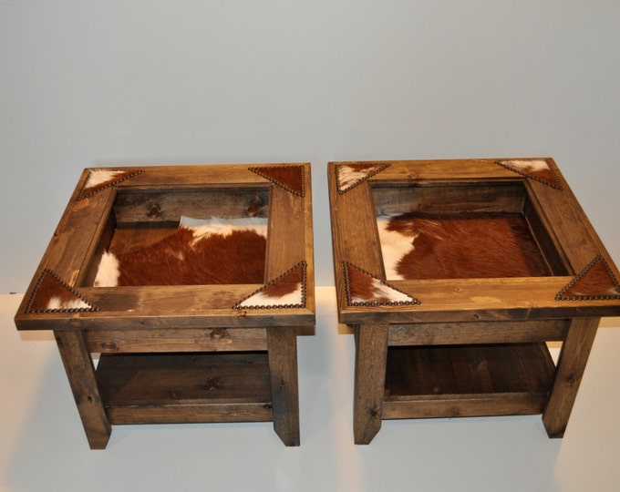 Western Display End Tables 2 / Cowhide End Tables / Buckle Etsy