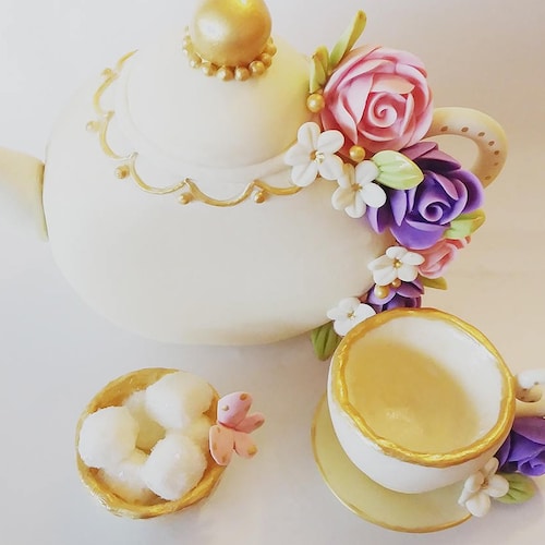 Tea party cake topper, tea party baby shower, tea party bridal