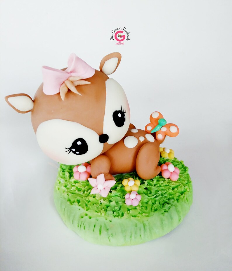 Woodland Baby Deer Cake Topper Fawn Baby Shower Cake | Etsy