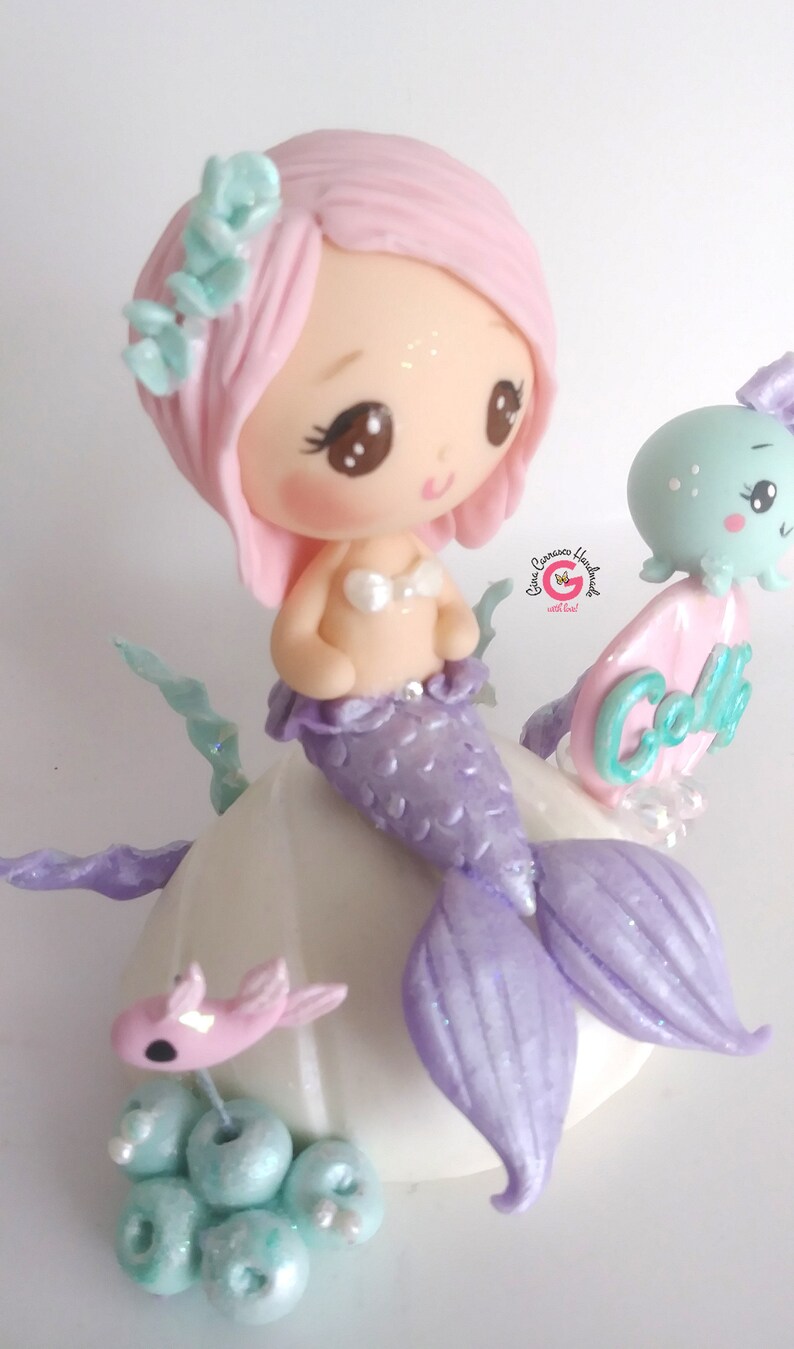 Mermaid Cake Topper Mermaid Baby Shower Mermaid Tail Cake Etsy