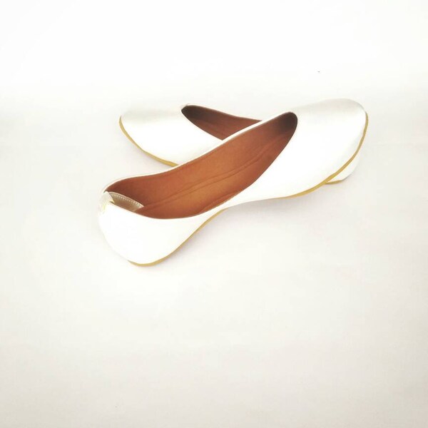 white flats for bride