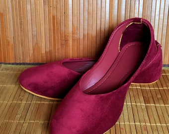 maroon velvet shoes womens