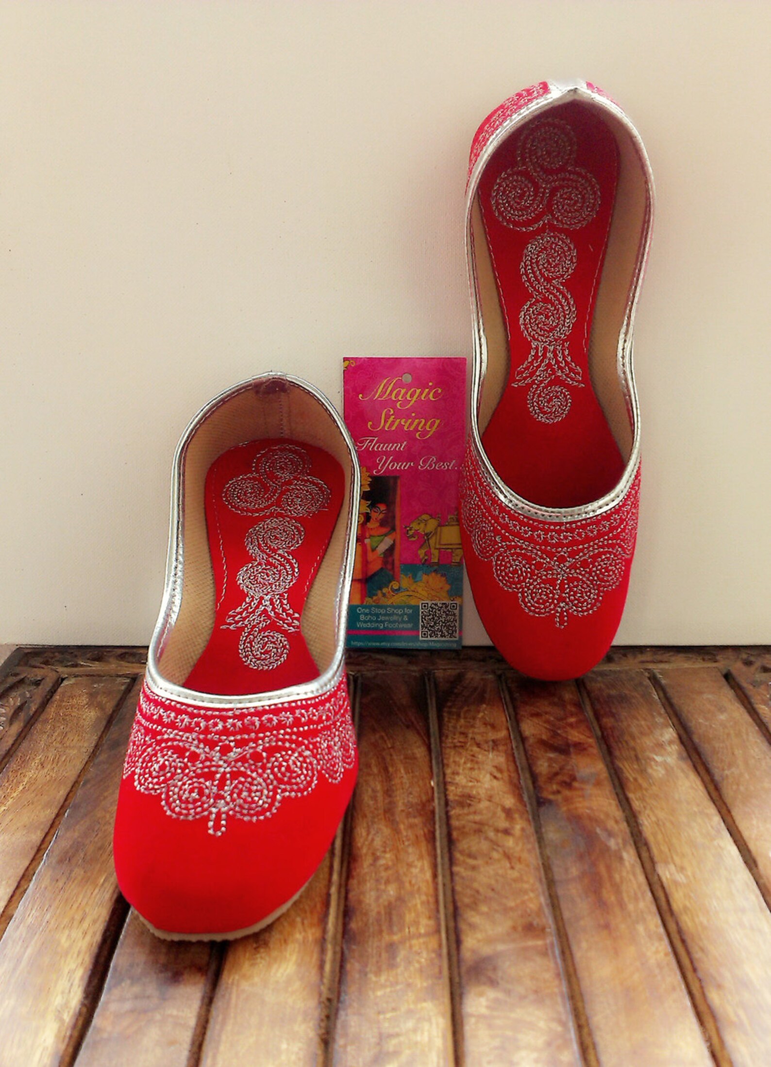 50% off size 10/red shoes/velvet shoes/silver embroidered shoes/cherry red ballet flats/women shoes/ handmade shoes