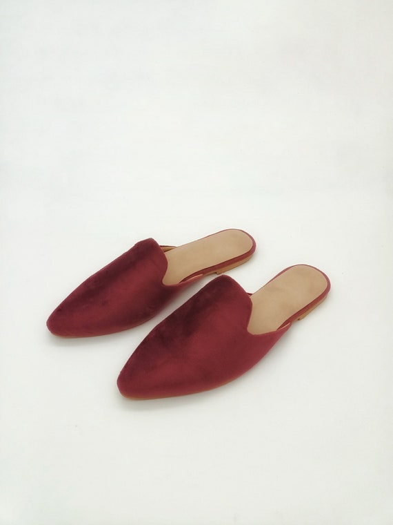 Red Padded Leather Mules 37