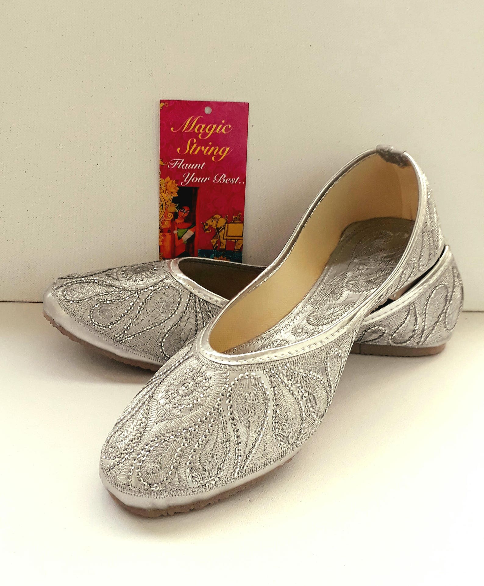 silver strap flats