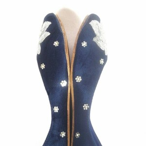 navy velvet shoes ladies