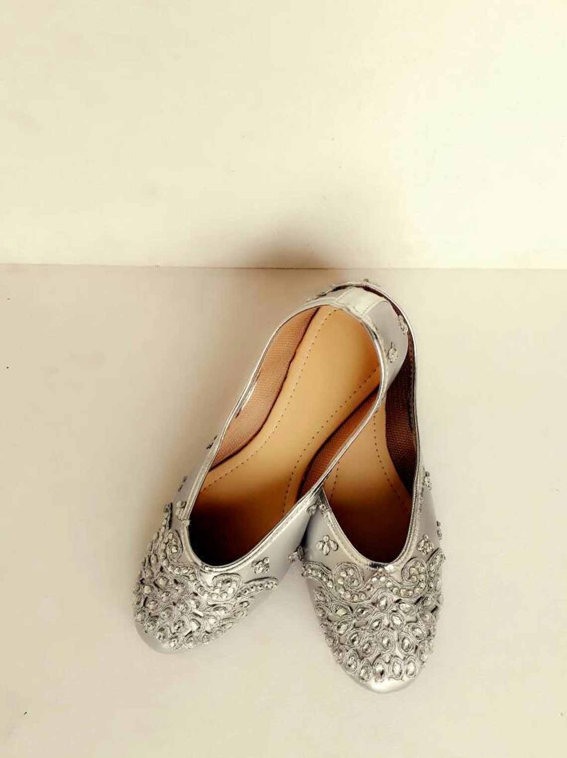 silver evening flats