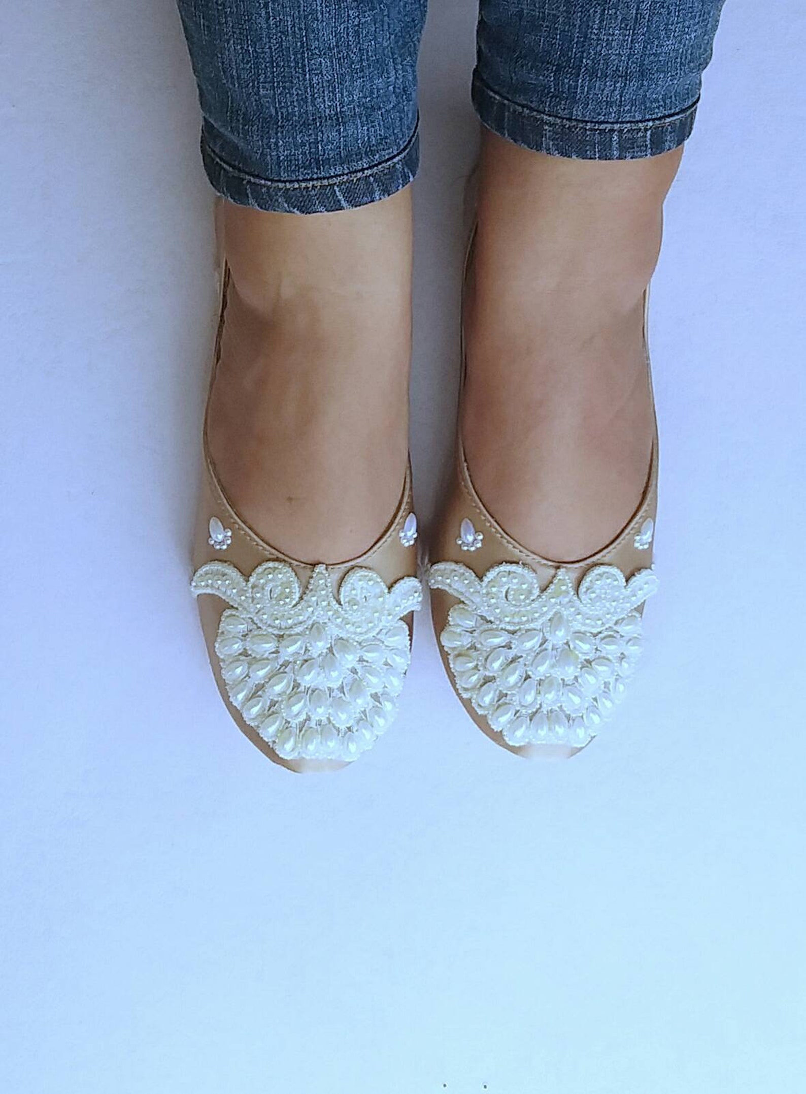 champagne ballet flats