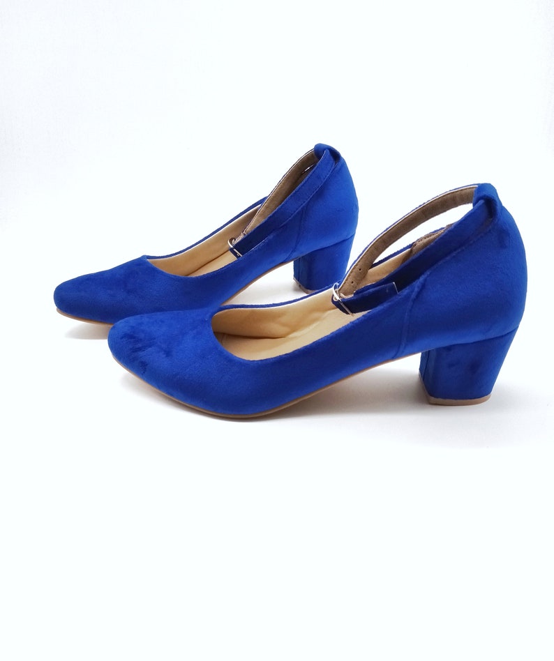 royal blue velvet heels