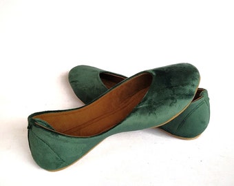 green flat shoes