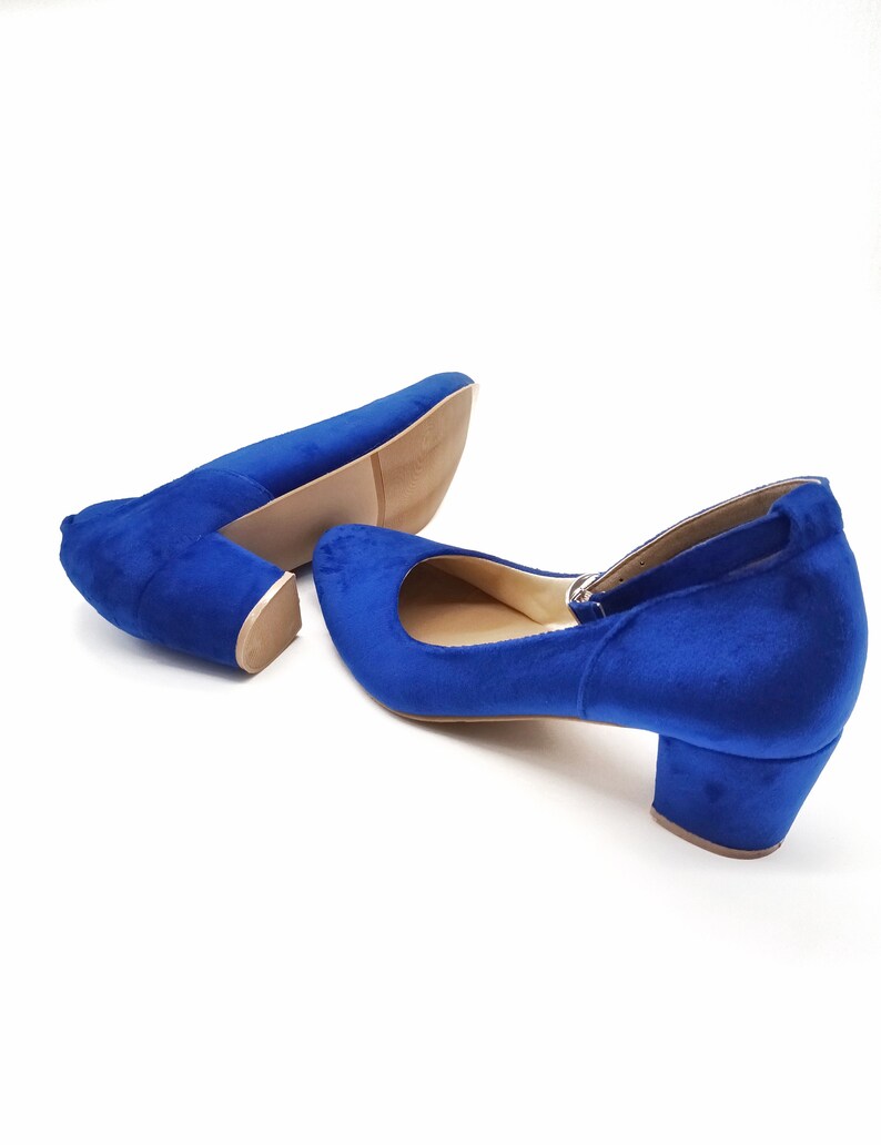 royal blue velvet heels