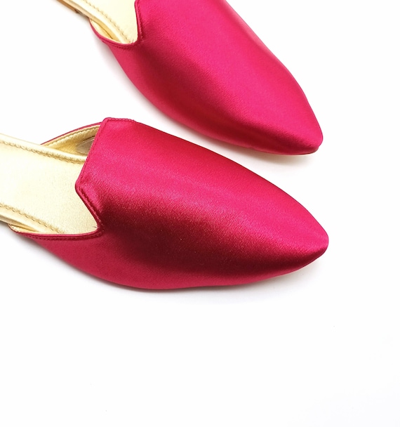 Satin mules flat store