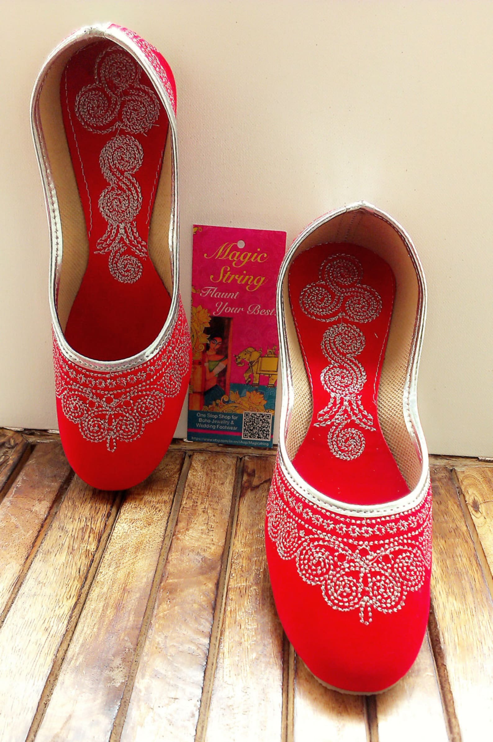 50% off size 10/red shoes/velvet shoes/silver embroidered shoes/cherry red ballet flats/women shoes/ handmade shoes