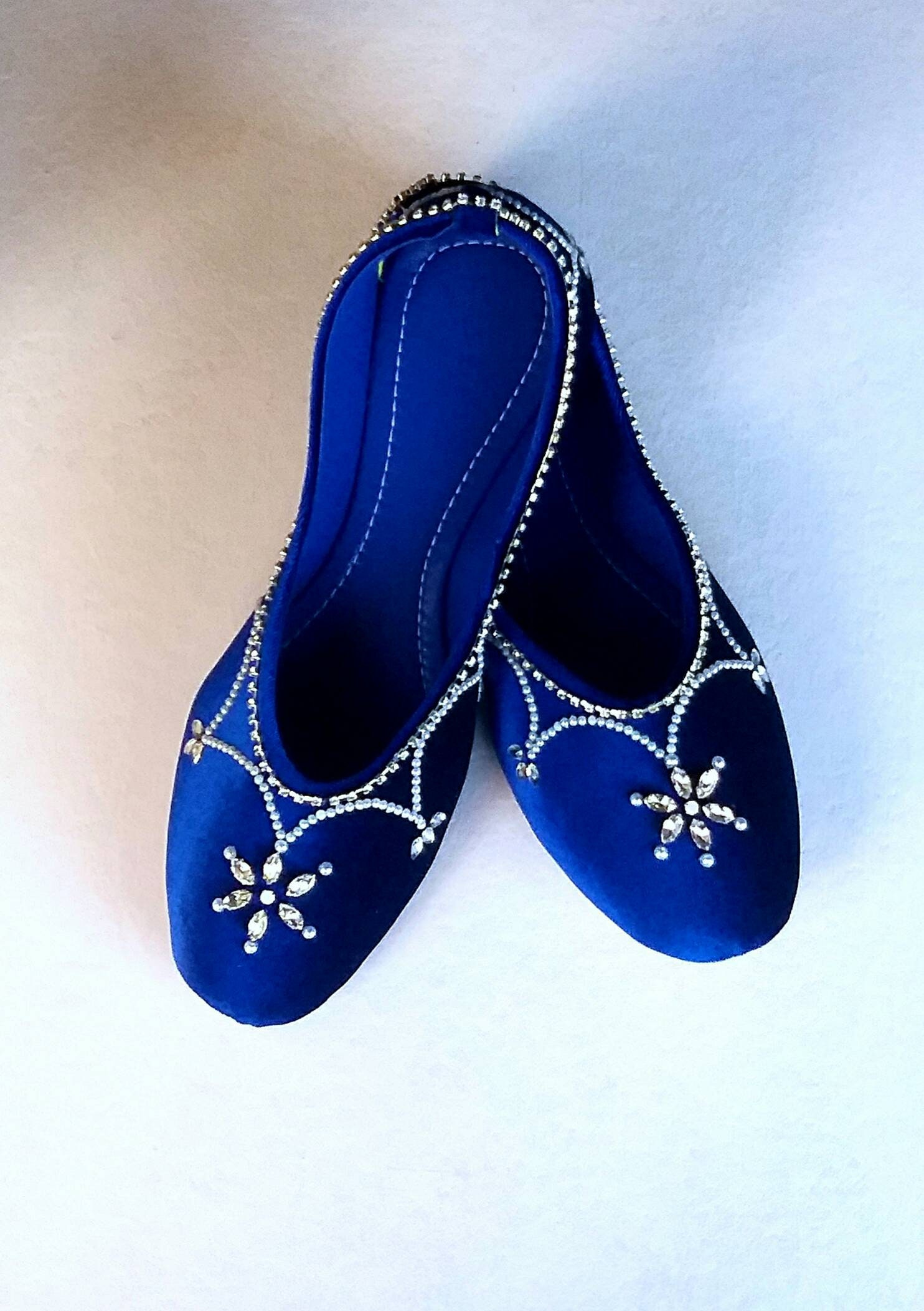 blast Formode London Royal Blue Velvet Flatswedding Shoeswomen Ballet Flatswomen | Etsy