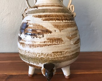 FREE SHIPPING -Vintage Mid Century Studio Stoneware Pottery Decorative Barrel