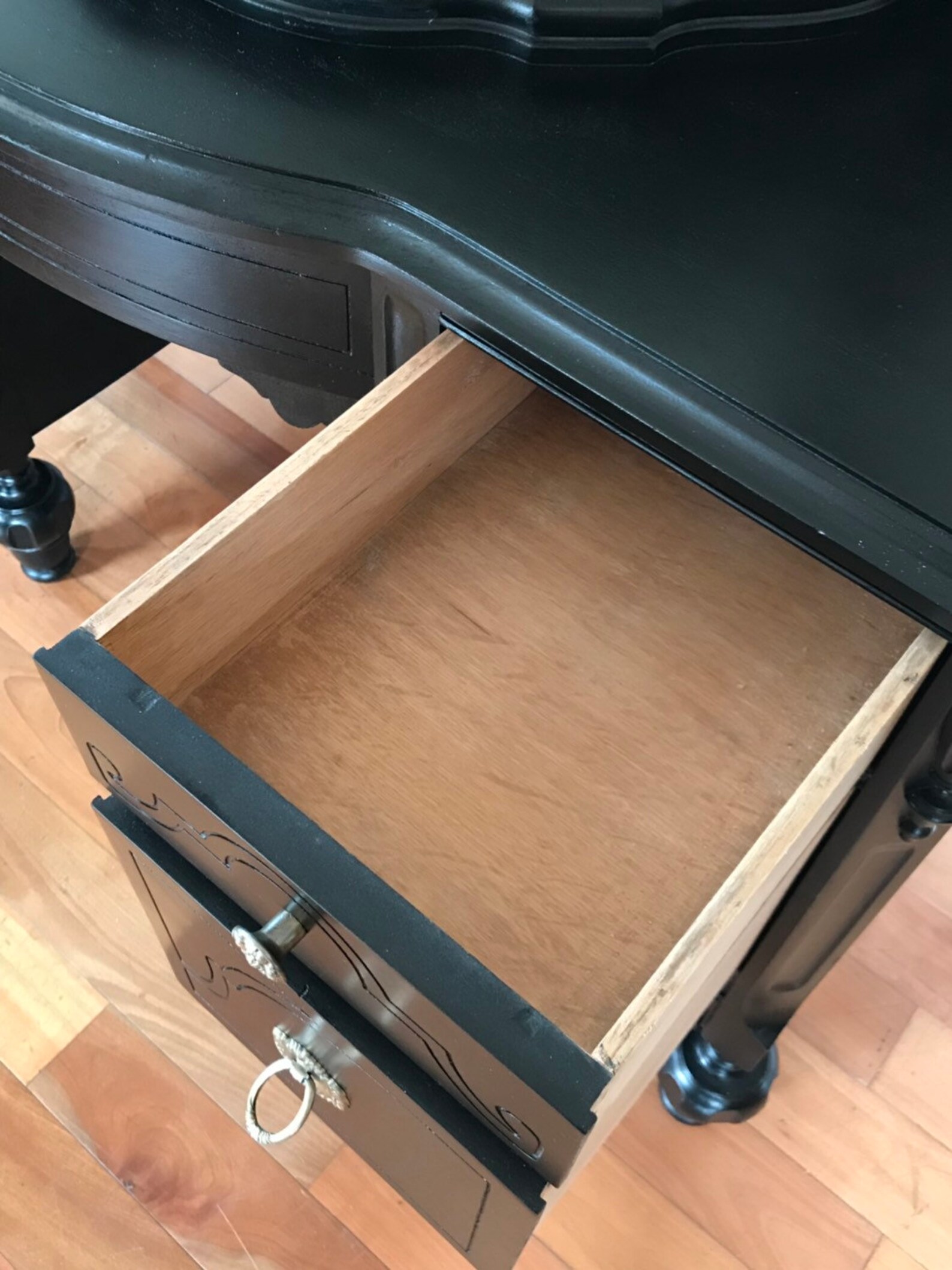 SAMPLE PIECE ONLY Restored Black Antique Makeup Vanity With Etsy