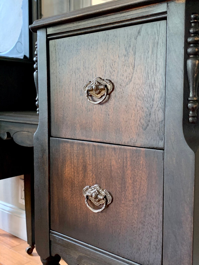 SAMPLE PIECE ONLY Black Antique Makeup Vanity With Mirror Etsy