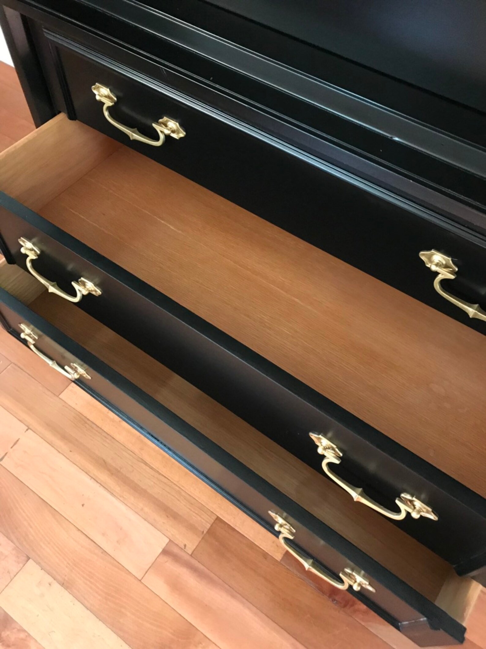 SAMPLE PIECE Black Solid Wood Dresser Highboy Chest Etsy