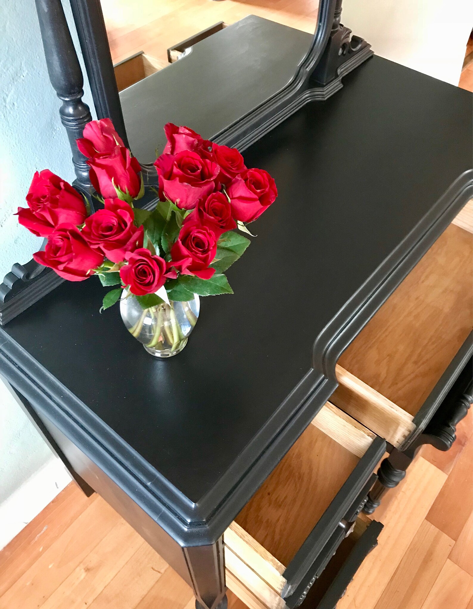 SAMPLE PIECE ONLY Black Antique Makeup Vanity With Mirror Etsy