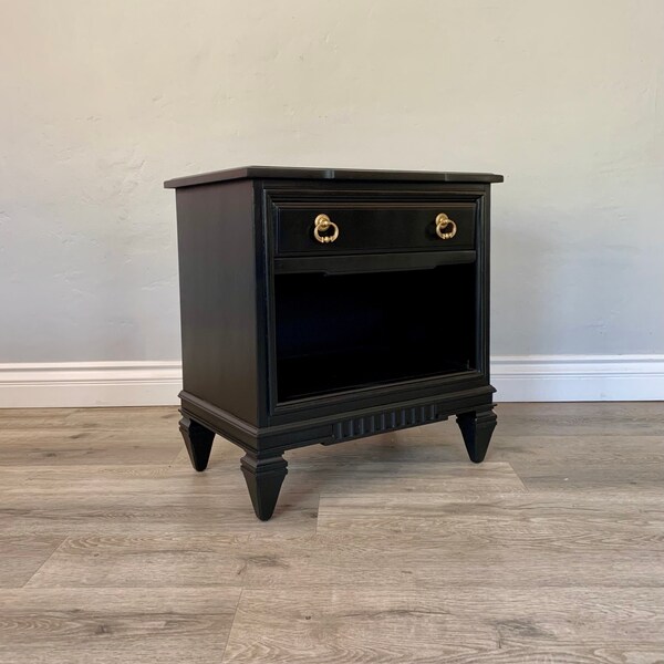 Black Nightstand Etsy