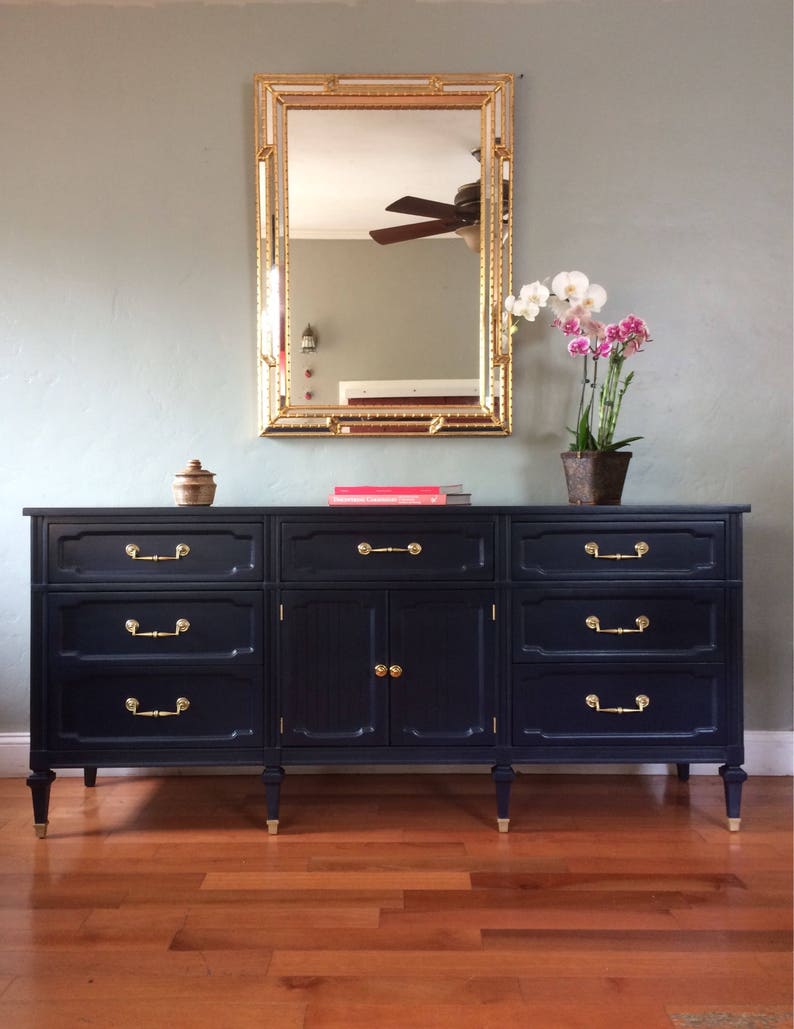Sample Piece Only Navy Blue Solid Wood Dresser Buffet Sideboard Furniture Bedroom Furniture Lifepharmafze Com