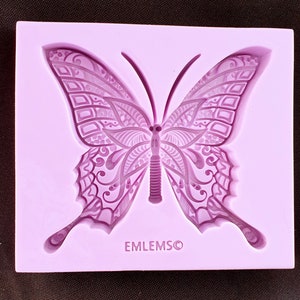 Emlems New large Butterfly Silicone Mould food safe for cake toppers, resin, wax, fondant, chocolate and more
