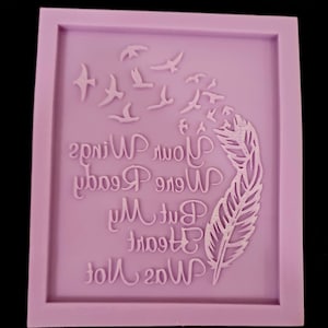 Emlems Your Wings Were Ready memorial Plaque Silicone Mould for resin, clay, wax, chocolate, fondant and much more