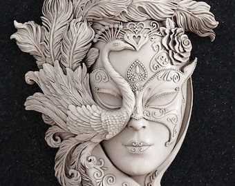 Superbe masque moyen Emlems, moule en silicone paon mascarade pour cire de bougie, savon, résine, chocolat, béton, plâtre et bien plus encore